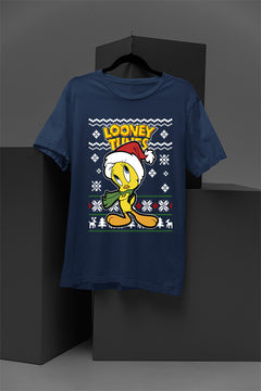 UGLY Tweety Festive Folly Christmas T-Shirt | Looney Tunes Retro Cartoon | N