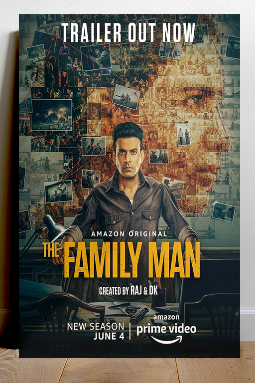 The Family Man | Manoj Bajpayee | Premium Gloss Poster | TV Show Merch | Minimalist Design