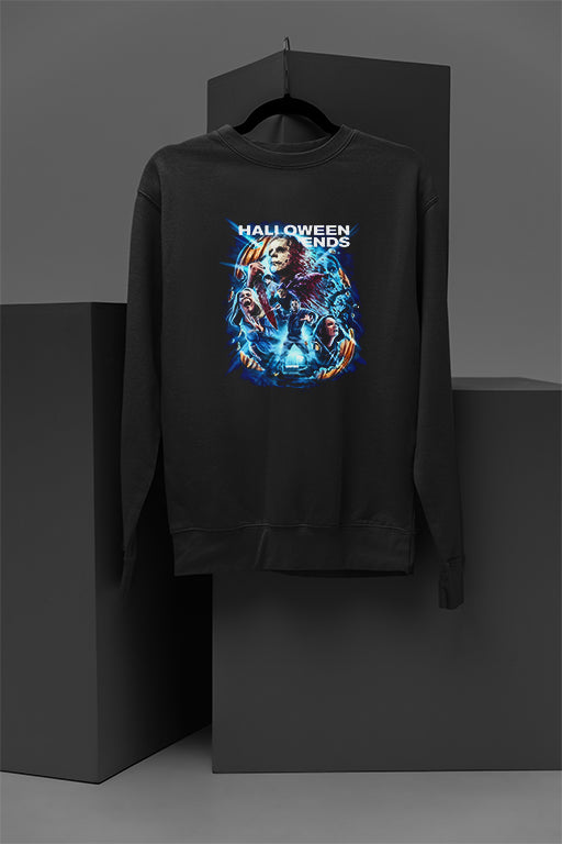 Horror Halloween Ends Cozy Pullover Sweatshirt | Warm Horror Film Sweatshirt for Halloween