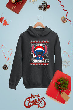 KIDS UGLY Ohana Christmas Hoodie | Lilo and Stitch Ugly Sweater Design