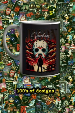 Halloween Jason Voorhees 11oz Mug | Horror Film Poster Design | Scary Movie Fan Gift