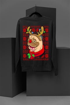 UGLY Pugy Christmas Vintage Sweater | Funny Pug Christmas Sweatshirt | Retro Christmas U