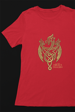 House of The Dragon Gold Three Dragon T-Shirt | Game of Thrones Inspired Graphic Tee | Three Dragon Emblem Shirt | Khaleesi Inspired Clothing | Dragon Symbol Tee