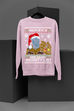 UGLY: Thanos Naughty List Sweatshirt | Marvel Universe | Christmas | Infinity Gauntlet Era