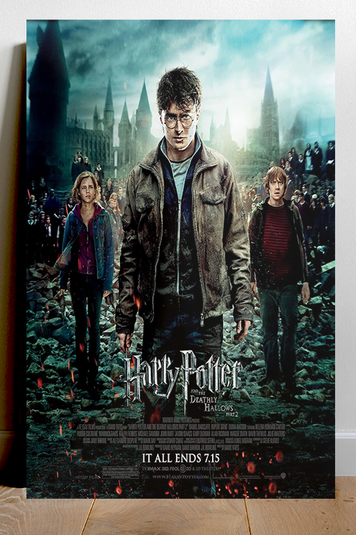 Harry Potter And The Deathly Hallows Part 2 | Hermione Granger | Ron Weasley | Film Poster | Movie Memorabilia | Harry Potter Design | Limited Edition | Gloss Finish | Collectible Art Print