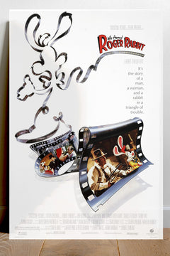 Who Framed Roger Rabbit Bob Hoskins Glossy Poster | Vintage Movie Art | 80s Film Collectible | Retro Cinema Decor | Classic Animation Print | Noir Cartoon Wall Art