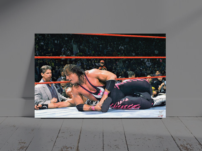 WWE Attitude Era Bret Hart Gloss Poster | Retro Wrestling Art Print | Vintage WWE Decor | Wrestling Fan Gift | Iconic WWE Attitude Era Design