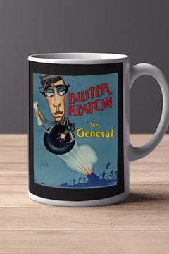 The General 11oz Mug Clark Gable Buster Keaton Film Memorabilia Vintage Collectible Coffee Cup | Classic Movie Poster Design