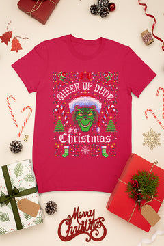 KIDS UGLY Grinch with Motto "Cheer Up Dude" Christmas T-shirt |