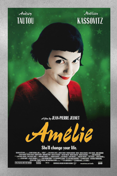 Amelie Audrey Tautou Premium Gloss Poster | French Film Character Design | Vintage Movie Art Print