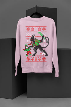 UGLY Krampus Christmas Sweatshirt - Vintage Era Horror | Festive Ugly Design | Retro Demon