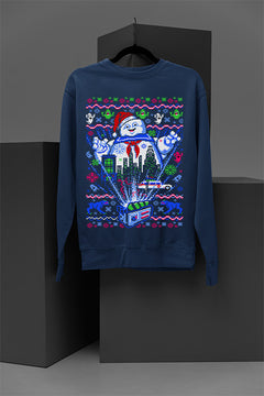 UGLY Marshmallow Man Mania | Ghostbusters Christmas Ugly Design | Retro 80s Icon