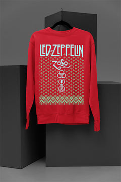 UGLY Rockin' Christmas Led Zeppelin Sweatshirt | Vintage Band Style | Classic Rock Fan |
