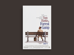 Forrest Gump Canvas Print Tom Hanks | Film Art Decor Poster Print | Movie Memorabilia Wall Hanging Art | Vintage Film Poster Print