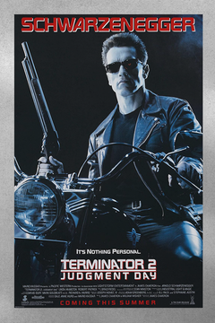 Terminator 2 Arnold Schwarzenegger Gloss Film Poster | Action Movie Wall Art Print | Sci-Fi Cinema Decor | Classic Terminator 2 Design