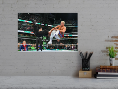 Wrestlemania 40 Roman Reigns And Cody Rhodes Spear Poster | Premium Gloss Photo Print | Wrestlemania 40 Collectible | Wrestling Fan Art | Roman Reigns Vs Cody Rhodes | High Quality Wall Decor | WWE Memorabilia | Ready to Frame