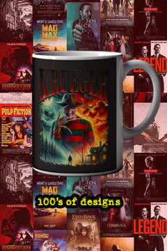 Halloween Freddy Krueger 11oz Mug | Horror Film Poster Design | Scary Movie Collectible GrillzSellerProducts