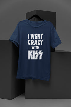Kiss I Went Crazy With Kiss Band Tee | Vintage Rock KISS Shirt | Retro 70s Glam Metal Merch | Iconic Kiss I Went Crazy With Kiss Tour Design