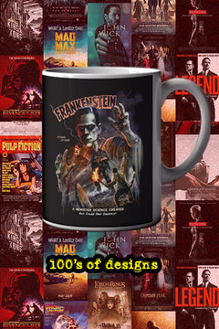 Halloween Frankenstein 11oz Mug | Horror Film Poster Design | Classic Frankenstein Art | Spooky Movie Memorabilia