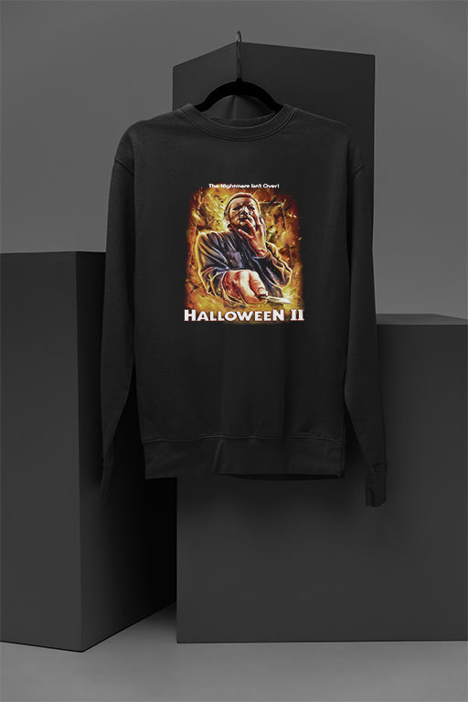 Horror Halloween 2 Cozy Pullover | Vintage Horror Film Sweatshirt Warm | Spooky Halloween Style