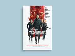 Inglourious Basterds Canvas Print - Brad Pitt Quentin Tarantino Film Poster | Movie Art Decor | Vintage Hollywood Cinema Wall Hanging