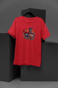 "Superhero Flames T-Shirt | DC Comics Inspired | Superman Skeleton Graphic Tee"