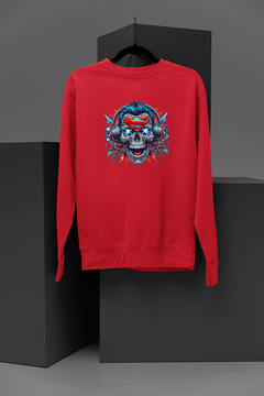 "Superman Skull Beats Sweatshirt | DC Comics-Inspired Metalic Design | Urban Hip Hop Fashion | Limited Edition Release"