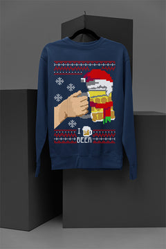 UGLY Festive Cheers: I Love Beer | Christmas Cheer | Ugly Sweater Design | Retro