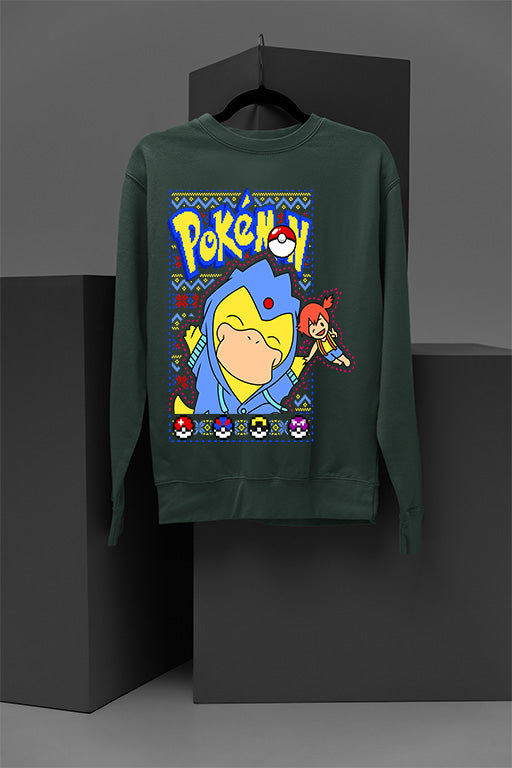 UGLY Psyduck Christmas Chaos | Psyduck Pokemon Retro | Ugly Christmas Sweatshirt | Vintage