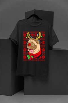 UGLY Pugy Christmas Vintage Sweater | Funny Pug Christmas Tee | Retro Christmas Ugly