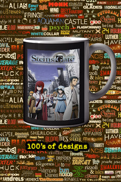 Steins;Gate 11oz Mug | Anime TV Show Poster Design | Lead Actor Name