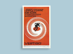 Vertigo Canvas Print | Hitchcock Vertigo Film Poster | James Stewart & Kim Novak Art Print | Classic Movie Wall Decor | Film Lover Gift