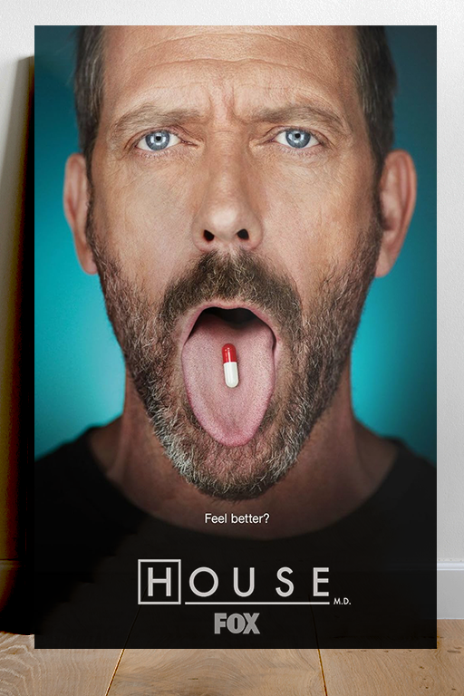 House M.D. Gregory House Premium Gloss Poster | TV Show | Hugh Laurie | House M.D. Design | Medical Drama | Dr. House Wall Art