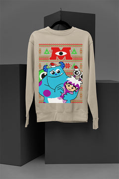 UGLY Limited Edition Monster Inc Christmas Sweatshirt | Monster Inc Christmas Ugly Sweater Design | Retro