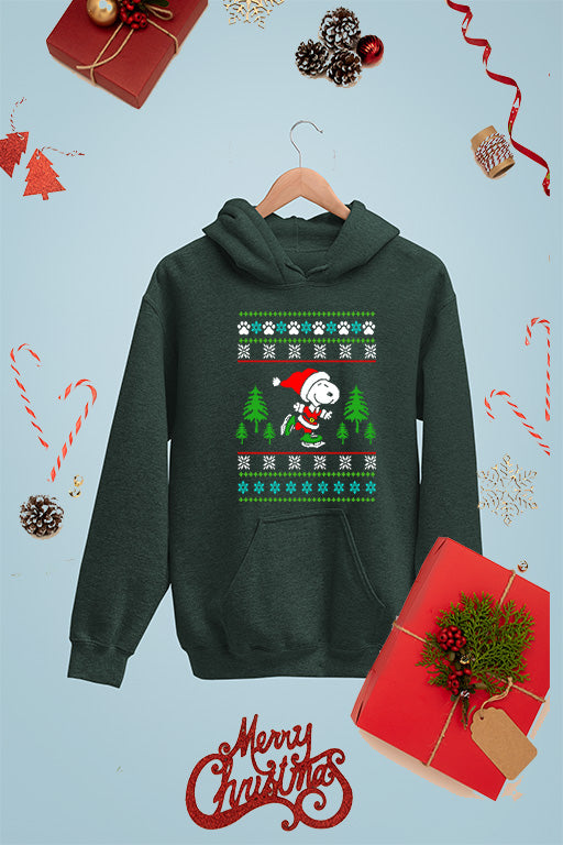 KIDS UGLY Peanuts Snoopy Christmas Spirit Hoodie | Vintage Snoopy Design | Retro