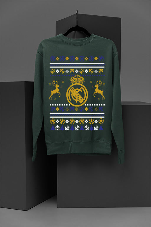 UGLY Real Madrid Christmas Sweatshirt | Vintage Madrid Logo | Retro Christmas Apparel | Best of Real Madrid