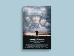 Saving Private Ryan Canvas Print Tom Hanks | War Movie Decor | Vintage Film Poster | Home Theater Art | Military Wall Hanging