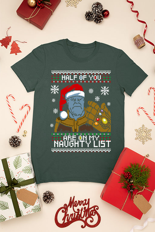 KIDS UGLY: Thanos on the Naughty List Christmas T-shirt | Marvel Thanos |