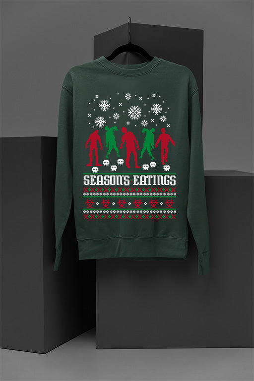 UGLY Festive Zombies Feasting | Christmas Horror Apparel | Undead Merry Madness | Retro Apocalypse Fashion