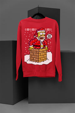 UGLY Santa Homer Simpson | Christmas Ugly Designs | Chimney Stuck Santa | Retro 90