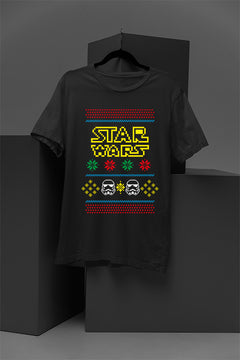 UGLY Galactic Festivities Star Wars Logo & Storm Troopers T-Shirt | Christmas | Star Wars Era