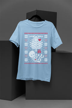 UGLY "Rotting Rebel Skeleton" Christmas T-Shirt | Spooky Season | Festive Bones |