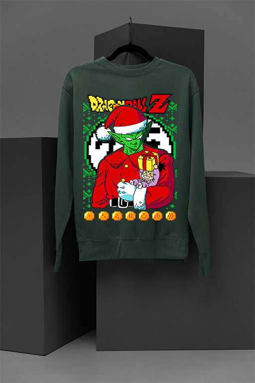 Ultimate Piccolo Christmas Chaos | Dragon Ball Z Ugly Sweatshirt | Namekian