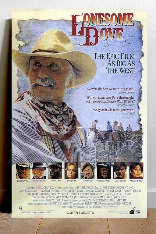 Lonesome Dove Robert Duvall Tommy Lee Jones Gloss Poster Print | Classic Western TV Show Art | Old West Decor | Western Film Fan Gift | Vintage Cowboy Poster