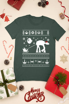 UGLY Galactic Sleigh Star Wars Christmas Tee | Retro Sci-Fi Festive Tee | Vintage Star Wars