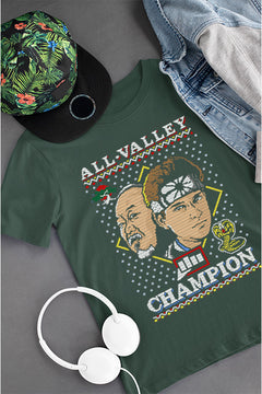 KIDS UGLY Vintage Karate Kid Miyagi Daniel All Valley Championship Logo T-shirt | Retro