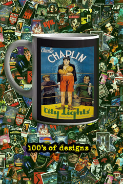 City Lights 11oz Mug | Film Memorabilia | Charlie Chaplin | Movie Poster Design