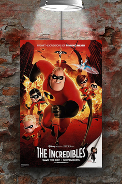 The Incredibles Premium Gloss Poster featuring  Pixar | Animated | Dash | Violet | Elastigirl | Frozone | Film Poster - 18x24 inches