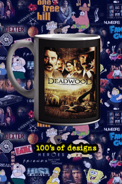 Deadwood 11oz Mug Tim Olyphant Ian McShane TV Show Western Design | Cowboy Western Themed Coffee Cup Mug Merchandise