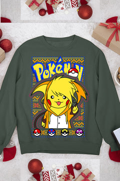 UGLY Pikachu Christmas Cheer | Festive Pokemon Ugly Sweatshirt Trend | Retro Pikachu Holiday Vibes